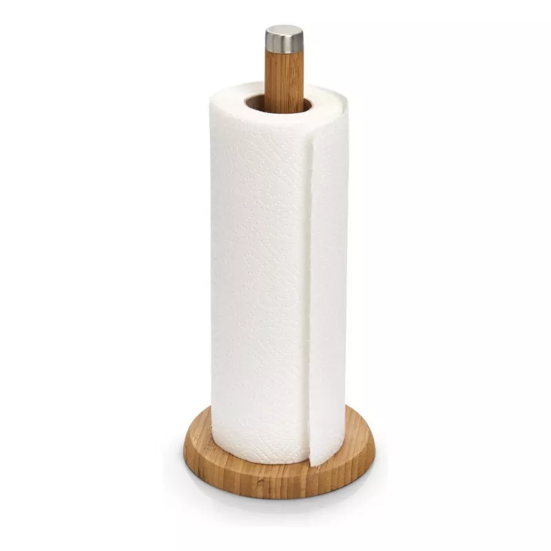 ZELLER Bambus Küchenrollenhalter Ständer, Natur, freistehender Papierrollenhalter 25283