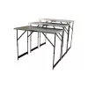 BRÜDER MANNESMANN M70113 Multifunktions-Klapptisch-Set, 3-teilig, MDF E1 Tischplatte 2,7 mm, Aluminiumrahmen, Silber/Grau