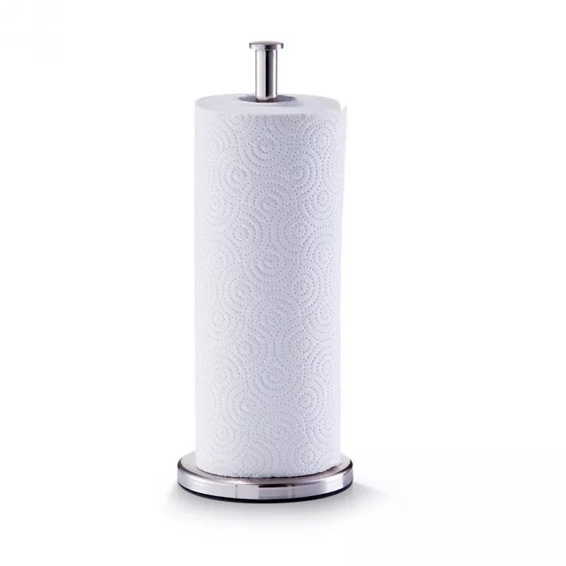 ZELLER Maila Küchenrollenhalter aus Edelstahl mit Rolle, Silber 27242
