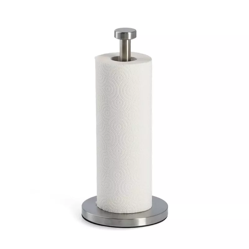 ZELLER Maila Küchenrollenhalter aus Edelstahl mit Rolle, Silber 27242