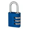ABUS 145/30 Aluminium-Zahlenvorhängeschloss, 3-stellig, Blau
