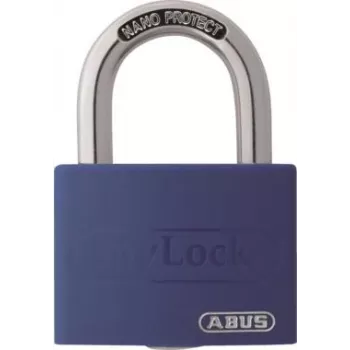 ABUS myLock T65AL/40 Blaues Aluminium-Vorhängeschloss mit gehärtetem Stahlbügel 802829