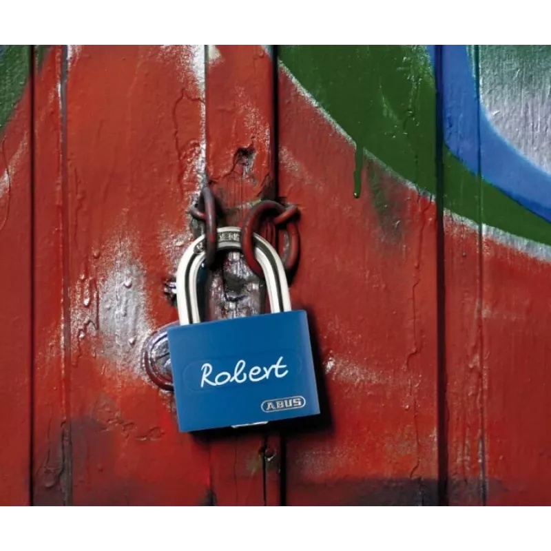 ABUS myLock T65AL/40 Blaues Aluminium-Vorhängeschloss mit gehärtetem Stahlbügel 802829