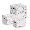 Zeller Dots Aufbewahrungsbox Weiß mit Punkten 18,0 cm x 25,0 cm 14474