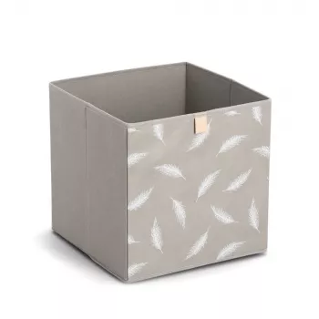 Zeller Feather Aufbewahrungsbox Taupe 32 x 32 x 32 cm 14537