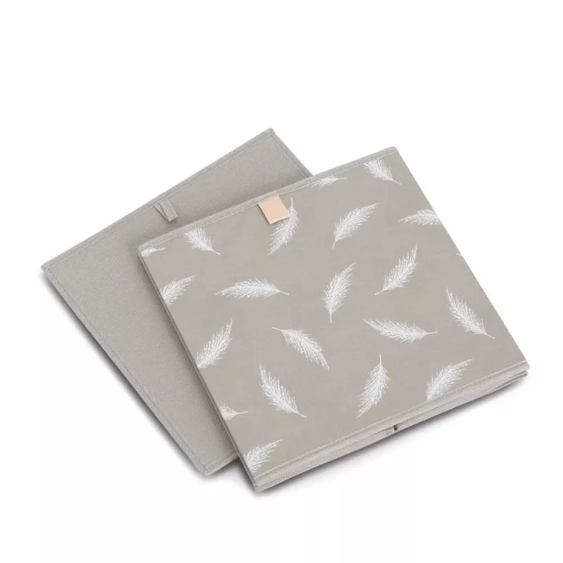 Zeller Feather Aufbewahrungsbox Taupe 32 x 32 x 32 cm 14537
