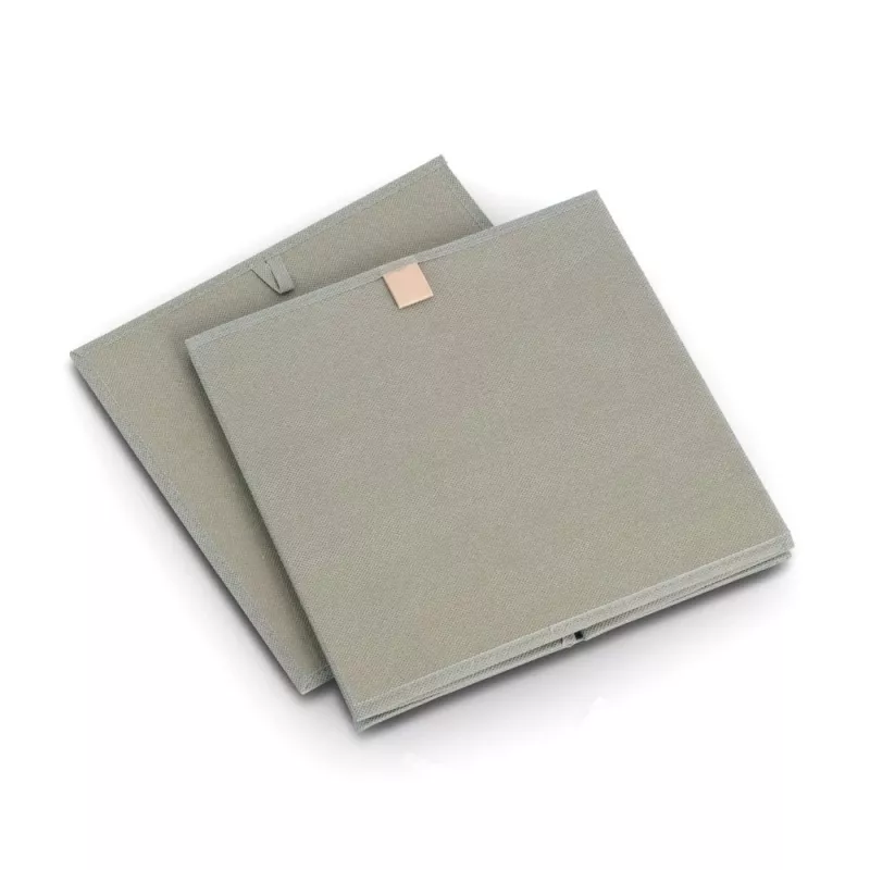 Zeller Khaki Stoff-Aufbewahrungsbox 32x32x32 cm faltbarer Würfel-Organizer 14540