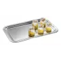 APS CLASSIC Rechteckige Servierplatte 530x325 mm Silber Vernickelt Hochglanzverchromt mit Linien