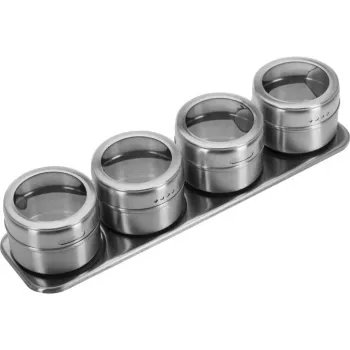 WESTMARK Gewürzbrett-Set, 5-teilig, Bambusbrett mit 4 Glasdosen, je 90 ml 65152260