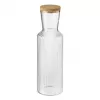 APS LINES Glaskaraffe 1,0 Liter Klar mit Korkdeckel, Rippenstruktur 10726
