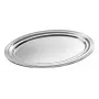 APS CLASSIC Rechteckige Servierplatte 460x340mm Silber Vernickelt und Verchromt Metall mit Linien