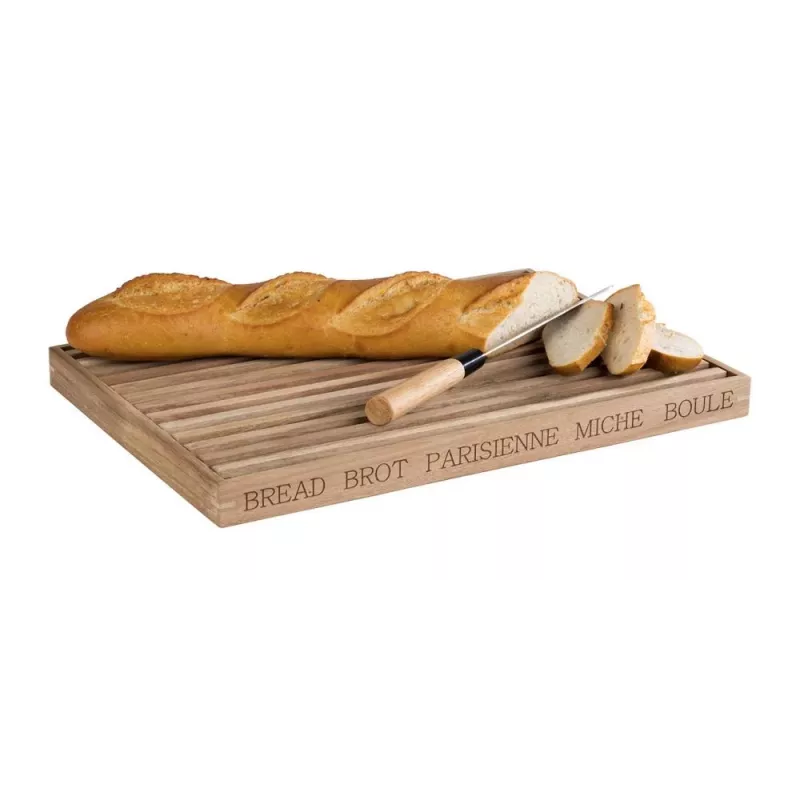 APS LETTER Brotschneidebrett 480x340x30 mm Akazienholz mit herausnehmbarer Krümelschublade