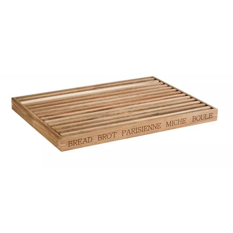 APS LETTER Brotschneidebrett 480x340x30 mm Akazienholz mit herausnehmbarer Krümelschublade