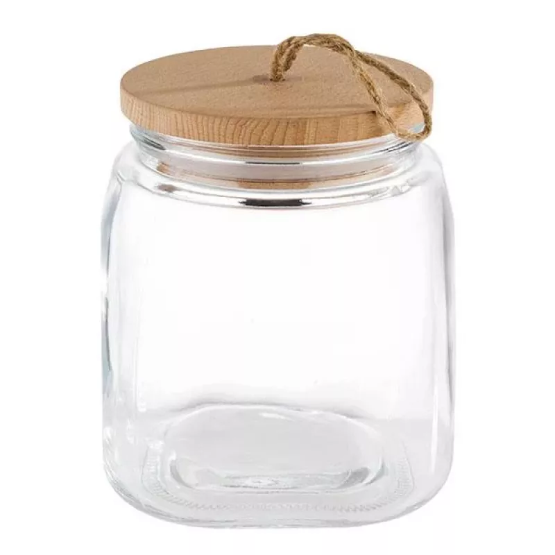 APS Woody 2L Glasvorratsglas mit Akazienholzdeckel 82256