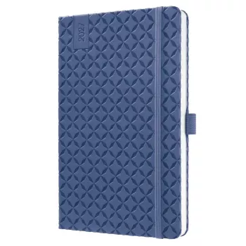 SIGEL Jolie 2027 Buchkalender A5 Indigo Blau, Wochenkalender, fadengebunden, Soft-Touch-Einband 7J101