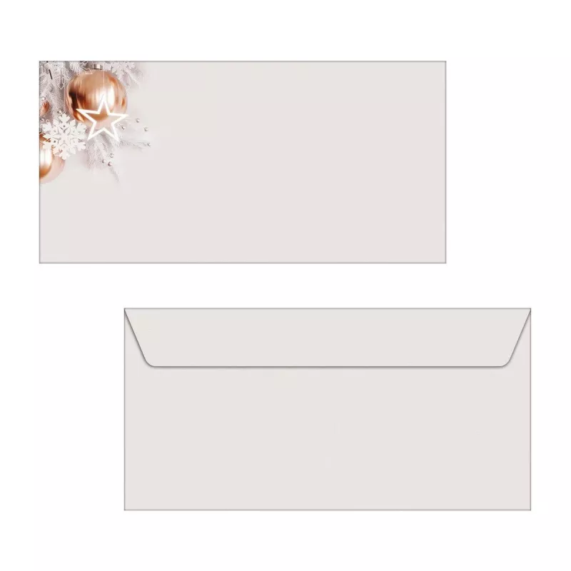 SIGEL DU429 Weihnachtsumschläge in Roségold DIN Lang, 50er-Pack