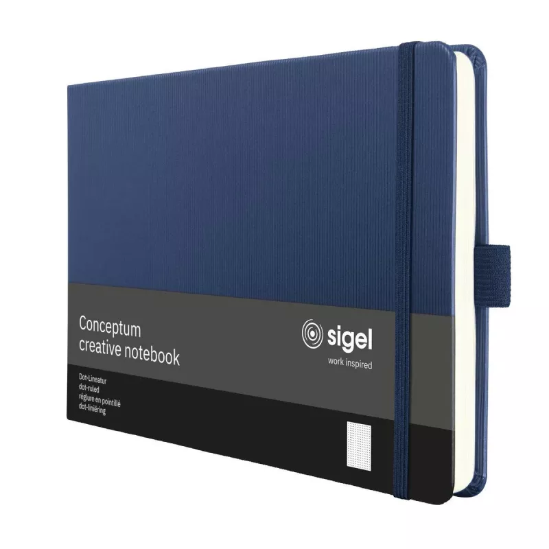 SIGEL Conceptum Notizbuch A5 Querformat Punktraster Dunkelblau Hardcover 132 Seiten CO207