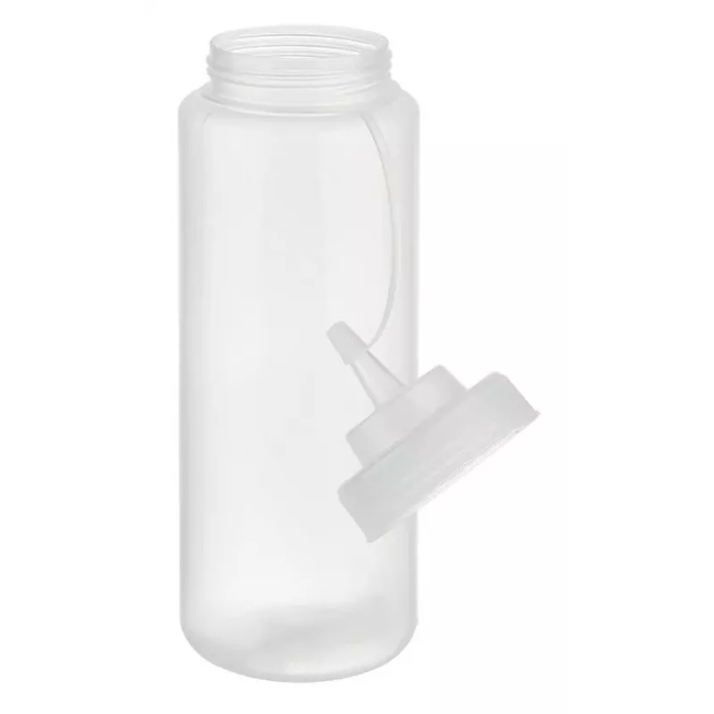 APS Quetschflasche 1025 ml Transparent Polyethylen mit Schraubverschluss und Verschlusskappe - 1 Stück (93259)