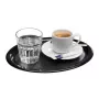APS KAFFEEHAUS ovale Melamin-Servierplatte, Schwarz, gerollter Rand, 260 x 200 x 15 mm 84251