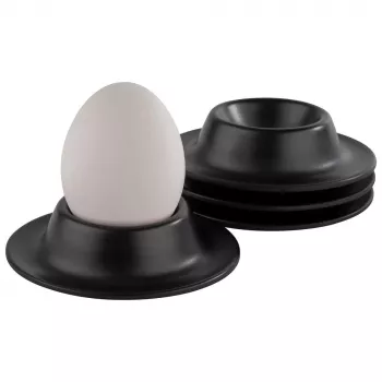 APS Eierbecher, Melamin, Schwarz, 4er-Set, 85 mm Durchmesser, 20 mm Höhe, spülmaschinenfest (83849)