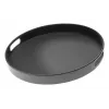 APS Bistro rundes Serviertablett, Schwarz, 35,5 cm, Melamin, Stapelbar, Spülmaschinenfest (84045)