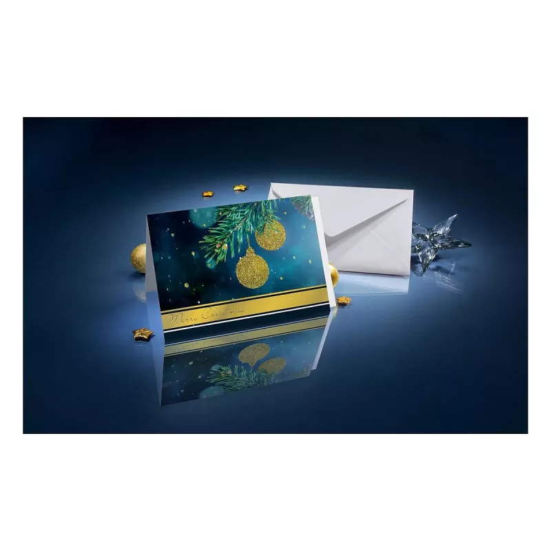 Sigel DS065 Weihnachtskarten Golden Glitter mit Umschlägen, DIN A6, 10 Stück