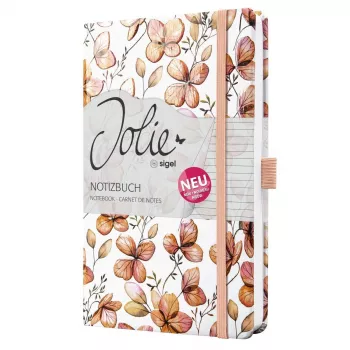 SIGEL Jolie Clover Blush A5 liniertes Notizbuch, Hardcover, 174 Seiten, Aprikose/Koralle/Rot JN363
