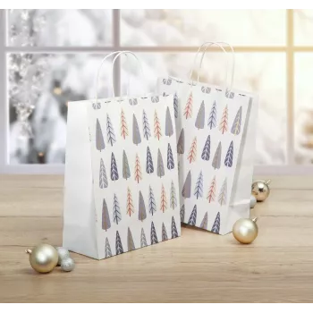 Sigel GT123 Geschenktüten, Tannenbaum-Motiv, 26 x 33 cm, 5er-Set