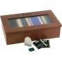 APS 11574 Holz-Teebox, 6 Fächer, Rotbraun