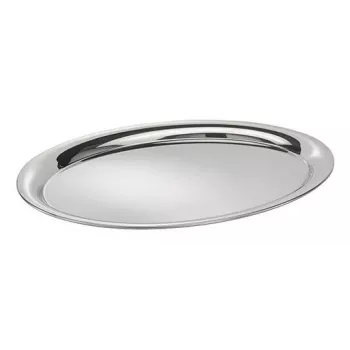 APS Servierplatte KAFFEEHAUS, oval, Edelstahl, hochglanzpoliert, umgelegter Rand, 1 Stück (30117)
