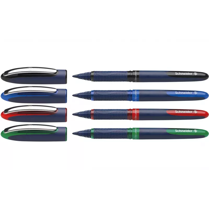Schneider Edding One Business Stick Kugelschreiber, Schwarz/Blau/Grün/Rot, 4er-Pack 183094