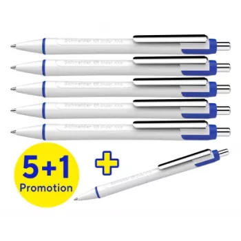 Schneider Slider Xite Kugelschreiber 5+1 Pack, blaue Tinte, weißes Gehäuse 133286