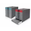 DURABLE IDEALBOX PLUS Schubladeneinheit DIN A4 mit 7 Schubladen, Grau/Rot 776303