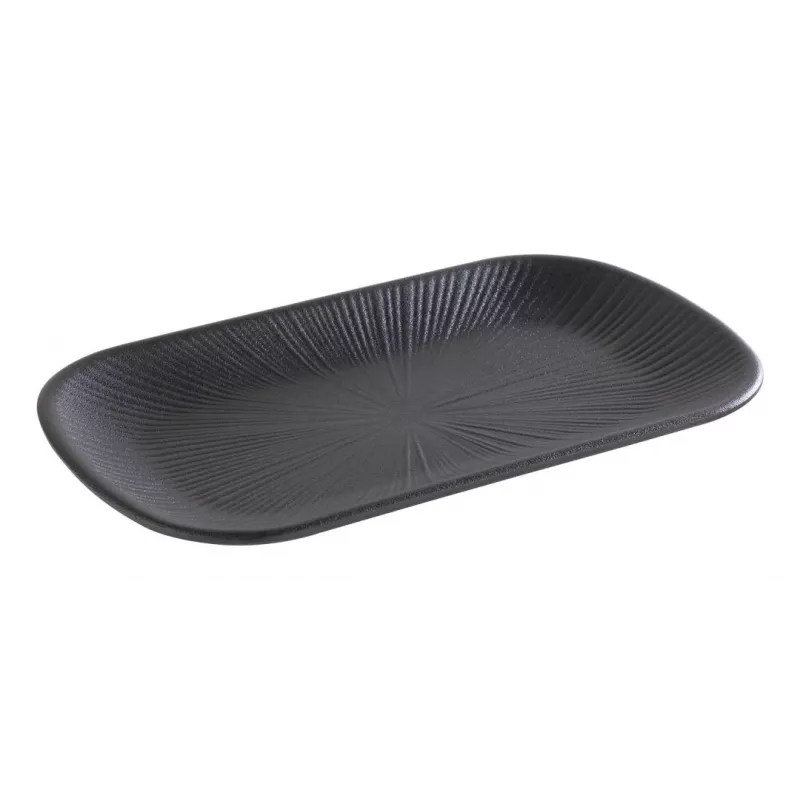 APS NERO GN 1/4 Servierplatte, Melamin, Schwarz, 265 x 162 x 25 mm 85281