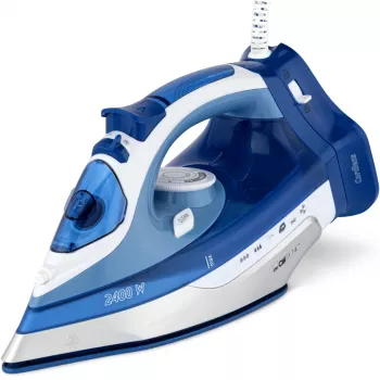 Clatronic DB 3706 Trocken- und Dampfbügeleisen Keramik-Bügelsohle Blau/Weiß 2400 W 263858