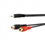 E+P 3,5mm Klinke auf 2 RCA Buchse Audio-Adapterkabel 0,2m Schwarz 463450