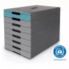 DURABLE IDEALBOX PLUS Schubladenbox, 7 Schubladen, DIN A4, Grau/Blau, Polystyrol 776306