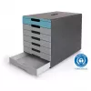 DURABLE IDEALBOX PLUS Schubladenbox, 7 Schubladen, DIN A4, Grau/Blau, Polystyrol 776306