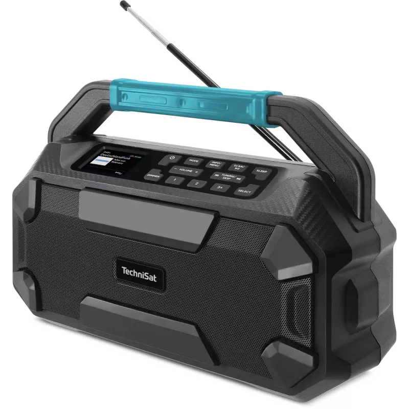 TechniSat VIOLA 231 OD DAB+ & UKW Baustellenradio mit Bluetooth, spritzwassergeschützt IPX4, Schwarz