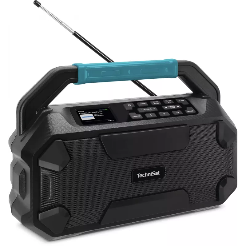 TechniSat VIOLA 231 OD DAB+ & UKW Baustellenradio mit Bluetooth, spritzwassergeschützt IPX4, Schwarz