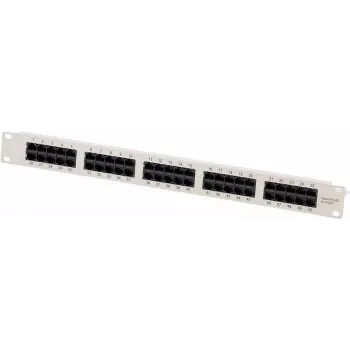BULLITT CAT 3 ISDN Patch-Panel, 50-Port RJ45-Buchsen 8P4C ungeschirmt, 19 inch 2U Rackmontage, Schwarz