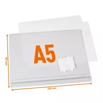 DURABLE 505719 Wasserdichte A5 Selbstklebende Sichtmappe, 5er-Pack