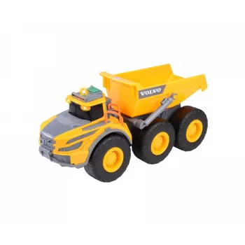Dickie Toys Volvo A60H Knickgelenk-Dumper 1:24 Maßstab Baustellenfahrzeug mit Licht und Sound 203723007