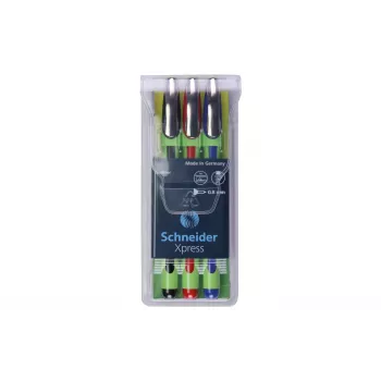 Schneider Fineliner XPRESS 3-teiliges Set (Schwarz, Blau, Rot) 190093