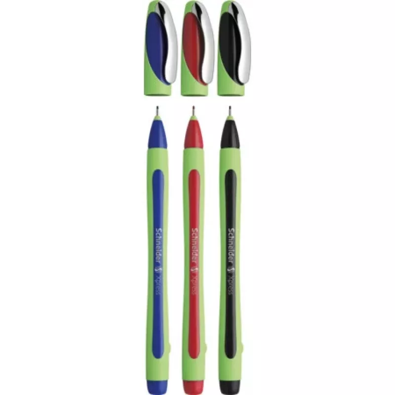 Schneider Fineliner XPRESS 3-teiliges Set (Schwarz, Blau, Rot) 190093