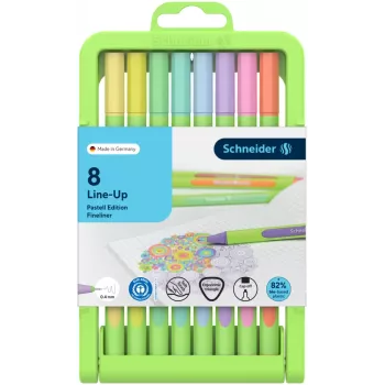 Schneider Line-Up Fineliner-Stift-Set 0,4 mm verschiedene Farben (8 Stifte, 191088)