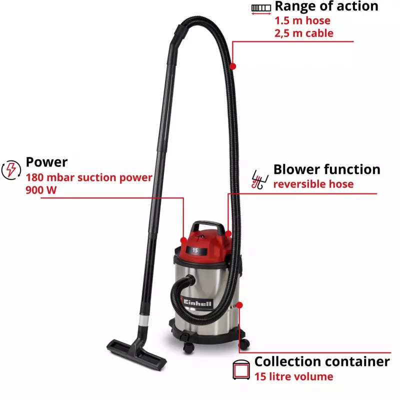 Einhell TC-VC 1540 S Nass- und Trockensauger 15 L 1500 W 2347405