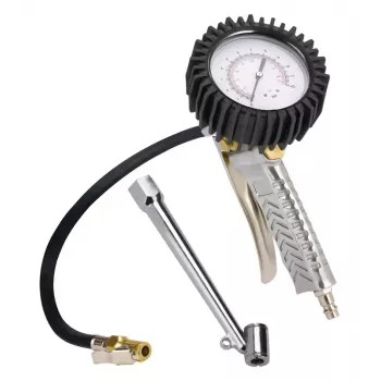 Einhell 4133110 Analoger Reifendruckprüfer mit Manometer, 0-10 bar / 0-145 psi, Ablassventil
