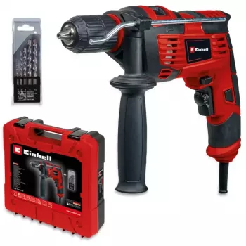 Einhell TC-ID 720/1 E Kit Schlagbohrmaschine 720 W mit 5-teiligem Bohrer-Set und Tragekoffer 4259846