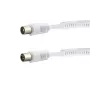 E+P AB101 Weißes Koaxial-Antennenkabel 1,5m IEC Stecker auf Buchse 75dB Schirmung